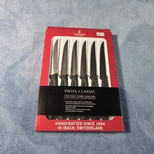 Victorinox Swiss Classic 6-Piece Steak Knife Set 4.5” Serrated Black Swiss
